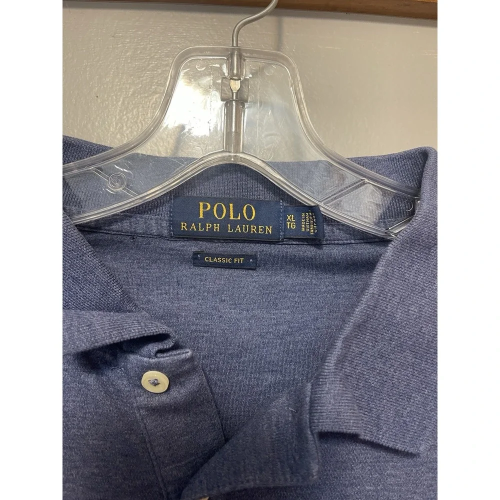 Polo Ralph Lauren Polo Shirt Blue Classic Fit Mens XL  classy Short Sleeve